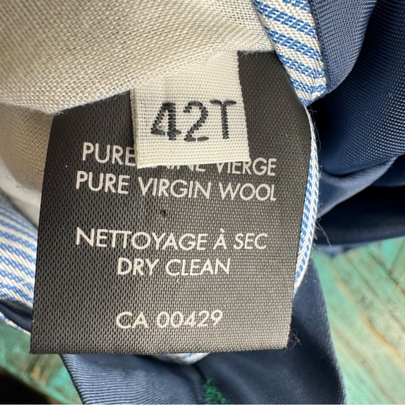 Tommy Hilfiger Vintage Grey Plaid Windowpane Wool Blazer Size 42T - Picture 11 of 11